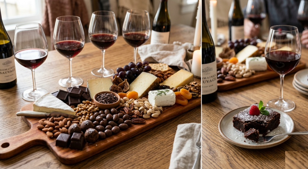 maridaje de vino con snacks y postres modernos